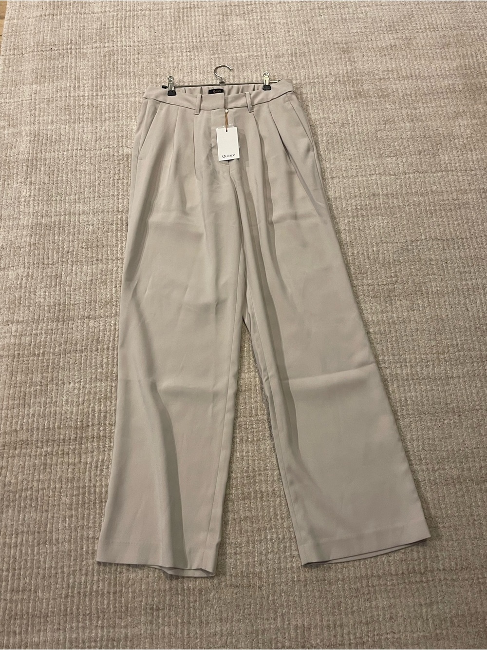 Quince Wide Leg Trouser Pants NWT Oatmeal Beige Quiet Luxury